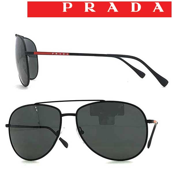 プラダ サングラス（レディース） PRADA LINEA ROSSA サングラス メンズ&レディース プラダリネアロッサ ブラック ティアドロップ 0PS-55US-DGO5SO ブランド