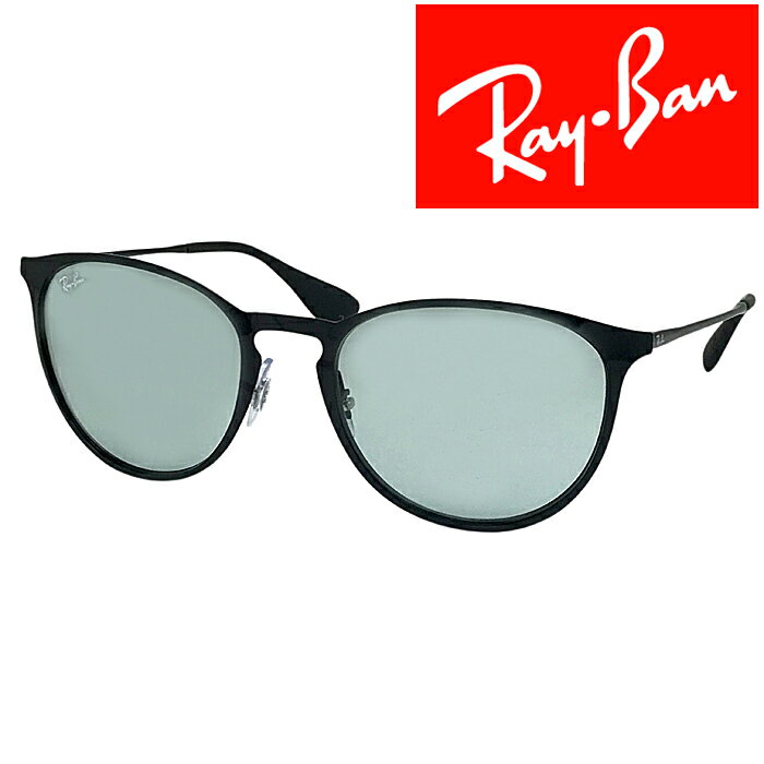 ■ブランド名 Ray Ban ■品名 3539 ERIKA METAL EVOLVE グリーンフォトクロミック サングラス ≪調光レンズ≫ ■品番（管理番号） rb-3539-002-q5 ■サイズ 【54□19-145】横幅13.4×縦4.8cm（フレームを含む最大部分） ■対象 メンズ&nbsp;&nbsp;レディース ■素材 レンズ＝プラスチック（調光コーティング）、フレーム＝ニッケル合金（塗装） ■付属品 メガネケース等 ■カラー レンズ＝グリーンフォトクロミック、フレーム＝ブラック ■商品説明 左右のテンプルに「RayBan」のロゴあり。人気モデルをメタル仕様にした「ERIKA METAL」。この上なく薄いメタルテンプルの、クールなメタリックバリエーションが、軽量で弾力性に優れたフレームに結実しています。キーホール型ブリッジや大ぶりなラウンドシェイプがお洒落なデザインのサングラスです♪調光レンズは紫外線や気温によってレンズのカラーがブルー系に変化します。≪調光レンズ使用≫ 【紫外線UVカットレンズ(99%以上カット)】【可視光線透過率：20%】【紫外線透過率：1.0%以下】【日本正規代理店商品】 付属品の仕様は、製造時期などにより、変わることがございますので、予めご了承願います。Ray-Ban（レイバン）は、世界的に有名なアメリカのサングラス、メガネフレームを取扱うアイウェアブランドです。1937年に米空軍のパイロット向けに開発され、その後、スタイリッシュで耐久性のあるデザインが広く愛されています。レイバンのサングラス、メガネフレームは、その独特のデザインと高品質なレンズで知られ、ファッション性と機能性を兼ね備えています。彼らのアイコニックなスタイルは、ファッションの定番として世界中で愛され、多くの有名人やセレブリティにも愛用されています。