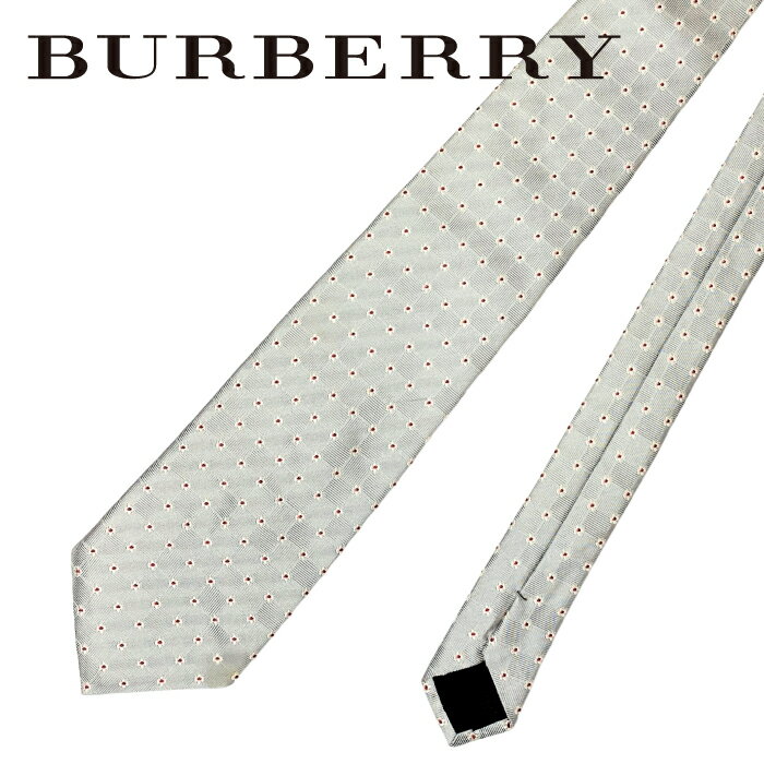 【中古】BURBERRY ネクタイ バーバリー【やや傷や使用感あり】メンズ BLACK LABEL シルバー 【剣先幅：8.5cm】 r-bu-t-0569-06 ブランド