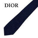 【中古】Christian Dior ネクタイ クリスチャンディオール【やや傷や使用感あり】メンズ ネイビー ドット柄 【剣先幅：9cm】 r-cd-t-0068-03 ブランド