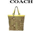 COACH トートバッグ コーチC05Q 3694 シグネチャー柄パッチワーク パイソンレザー×キャンバス ベージュ×ブラウン×イエロー R-CO-B-0564-07 ブランド 鞄 手提げ バック レディース