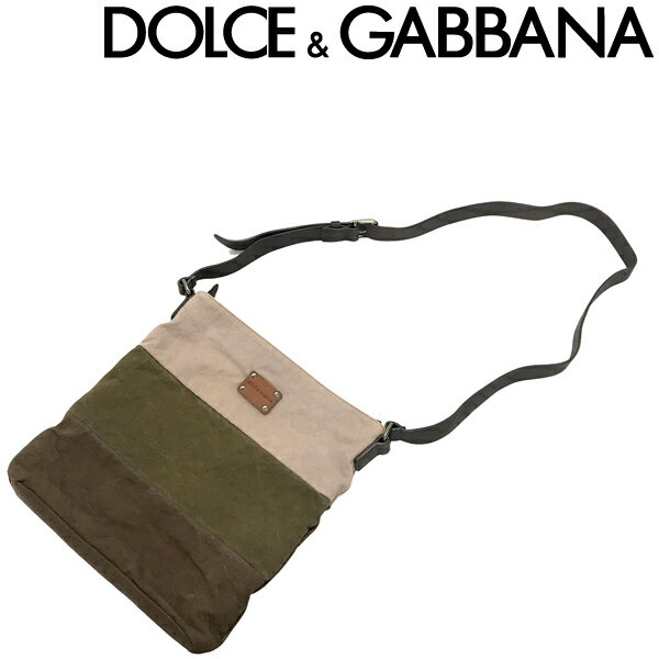 【中古】DOLCE&GABBANA ショルダーバッグ ドルチェ＆ガッバーナ 【やや傷や使用感あり】メンズ&レディース 鞄 ブラウン×ベージュ R-DG-B-0573-01 ブランド