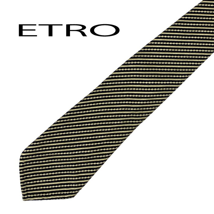 【中古】ETRO ネクタイ エトロ【非常に良い】メンズ ネイビー×ホワイト ネクタイ【剣先幅：9cm】 r-etro-t-0068-08 ブランド