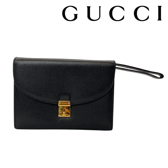 楽天WOODNET　楽天市場店【中古】GUCCI セカンドバッグ グッチ 【非常に良い】メンズ クラッチバッグ 鞄 鍵付き ブラック r-gucci-b-0031-05 ブランド