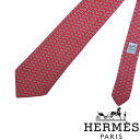 【中古】HERMES ネクタイ エルメス 【非常に良い】メンズ レッド 【剣先幅：9cm】R-HE-T-0059-03 ブランド