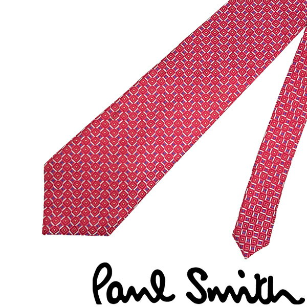 【中古】Paul Smith ネクタイ ポールスミス 【非常に良い】メンズ レッド 【剣先幅：9.5cm】R-PS-T-0909-05-1 ブランド