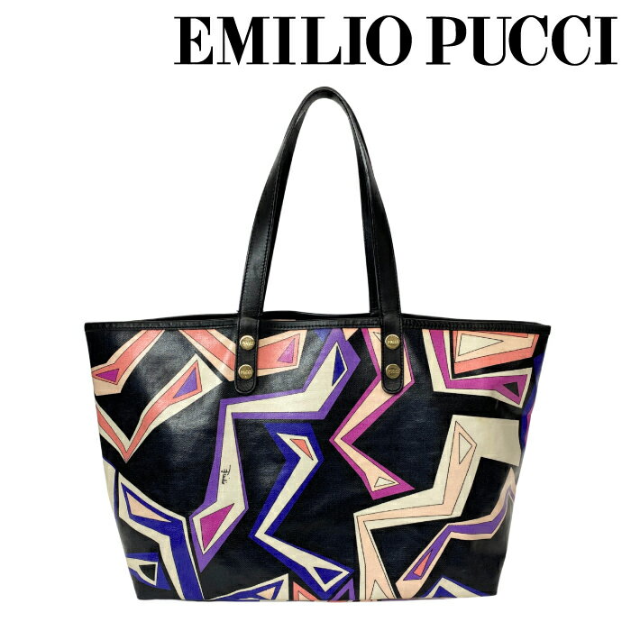 【中古】EMILIO PUCCI トートバッグ エミリオプッチ 【やや傷や使用感あり】レディース 鞄 手提げ ストラップ付きポーチ付 マルチカラー r-pucci-b-0062-07 ブランド