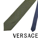 【中古】VERSACE ネクタイ ベルサーチ ヴェルサーチェ 【やや傷や使用感あり】メンズ ネイビー×イエロー 【剣先幅：9cm】R-VE-T-0059-04 ブランド