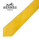 【中古】HERMES ネクタイ エルメス【非常に良い】メンズ イエロー 【剣先幅：9cm】 r-hermes-t-0921-03-1 ブランド