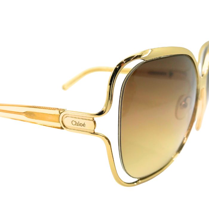 【中古】Chloe クロエ サングラス【ほぼ新品】グラデーションブラウン×ゴールド UVカット レディース ブランド r-chl-s-p250115-04