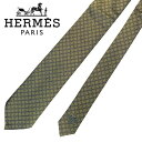 【中古】HERMES エルメス ネクタイ【ほぼ新品】9cm グレーブラウンメタリック シルク ブランド r-he-t-e10334070