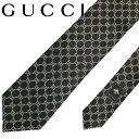 【中古】GUCCI グッチ ネクタイ【ほぼ新品】8cm ブラック×シルバー シルク ブランド r-gu-t-e10334074