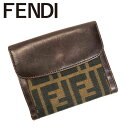 【中古】FENDI フェンディ 二つ折り 財布【非常に良い】ズッカ柄ブラウン キャンバス×レザー メンズ&レディース ブランド r-fe-w-p241208-15(4)