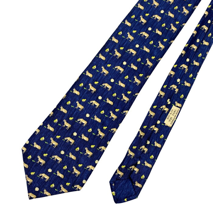 【中古】HERMES ネクタイ エルメス【非常に良い】メンズ ブルー 【剣先幅：9cm】 r-hermes-t-0592-03 ブランド【ネクタイまとめ買い割引実施中】2点→1,000円off／3点→2,000円off