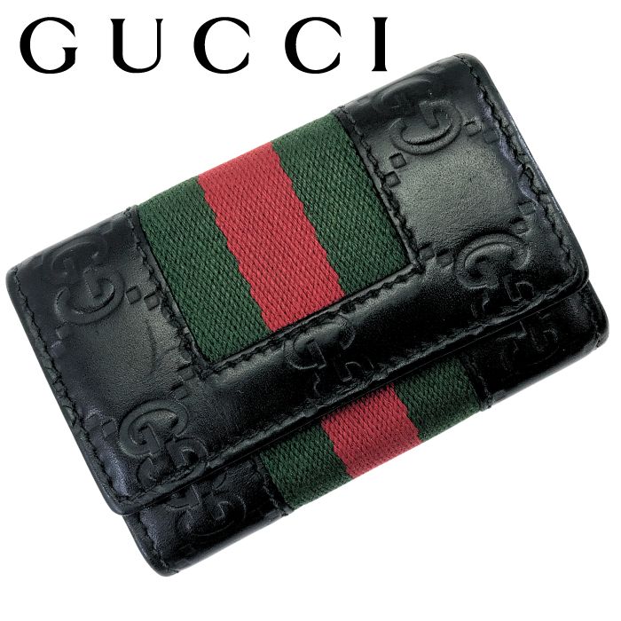 楽天市場】グッチ 6連キーケース gucci グッチシマ ブラック