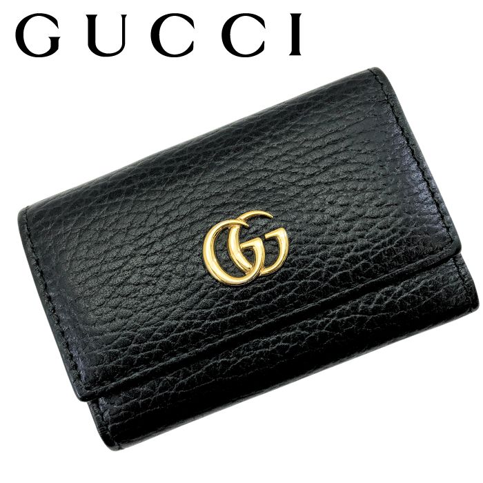 【中古】GUCCI グッチ キーケース 6連【非常に良い】レザー ブラック 本革 キーリ...