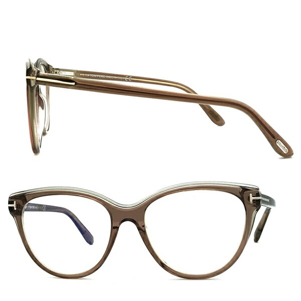 TOM FORD メガネフレーム トムフォード【在庫処分特価】 メンズ&レディース クリアーブラウン 眼鏡 伊達メガネ用ブルーライトカットレンズ付 パソコン用PCメガネ TF-5618B-045 ブランド(4.0)