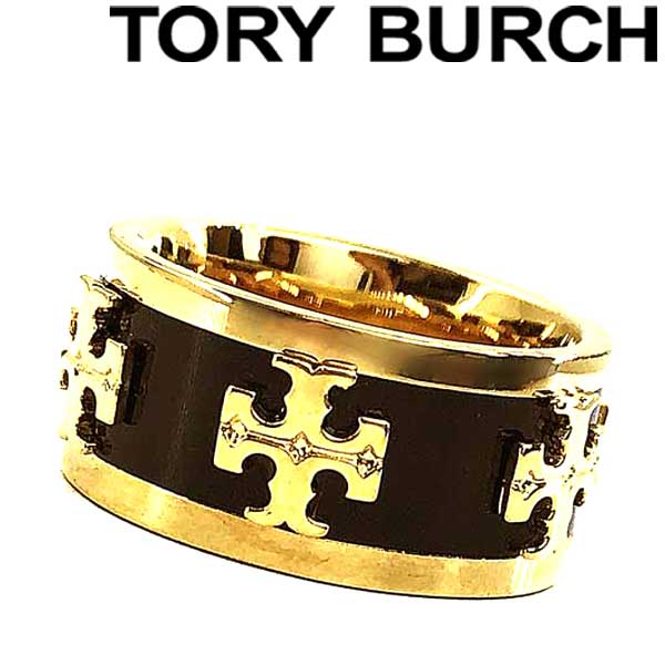 TORY BURCH トリーバーチ ロゴ ゴールド×ブラック リング 指輪 アクセサリー 39582-10 ブランド/レディース/女性用