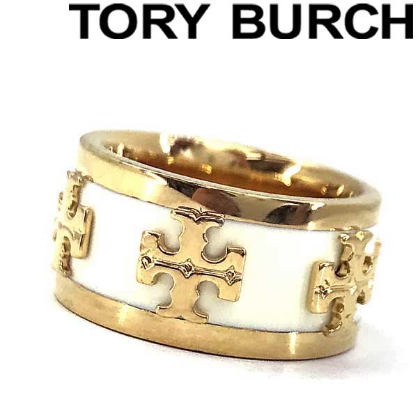 TORY BURCH トリーバーチ ロゴ ゴールド×アイボリー リング 指輪 アクセサリー 39582-119 ブランド/レディース/女性用