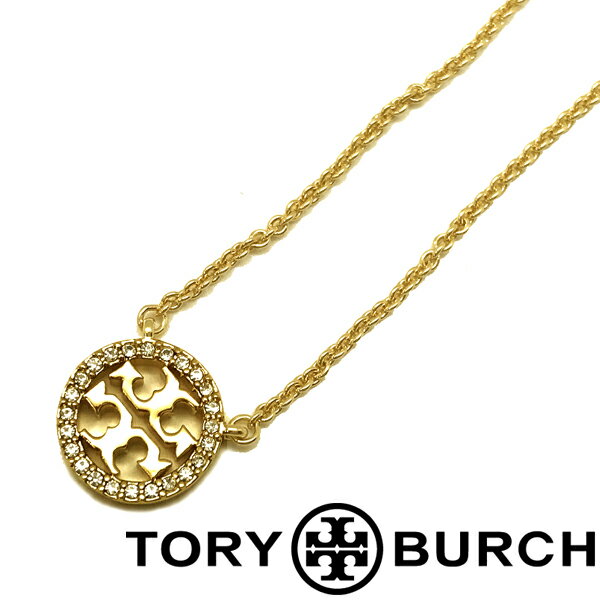 ゴールドのペンダント（レディース） TORY BURCH ネックレス トリーバーチ クリスタルロゴ ゴールド 53420-783 ブランド チョーカー ペンダント