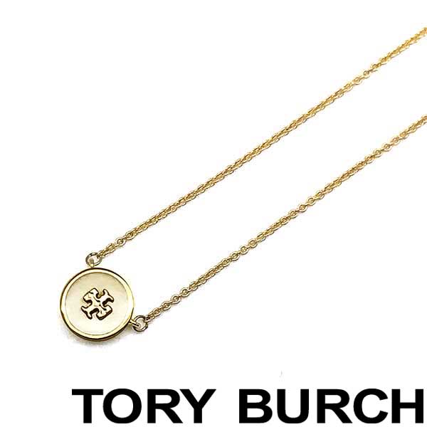 ペンダント TORY BURCH ネックレス トリーバーチ レディース キラ エナメル ペンダント ゴールド×アイボリー 64936-110