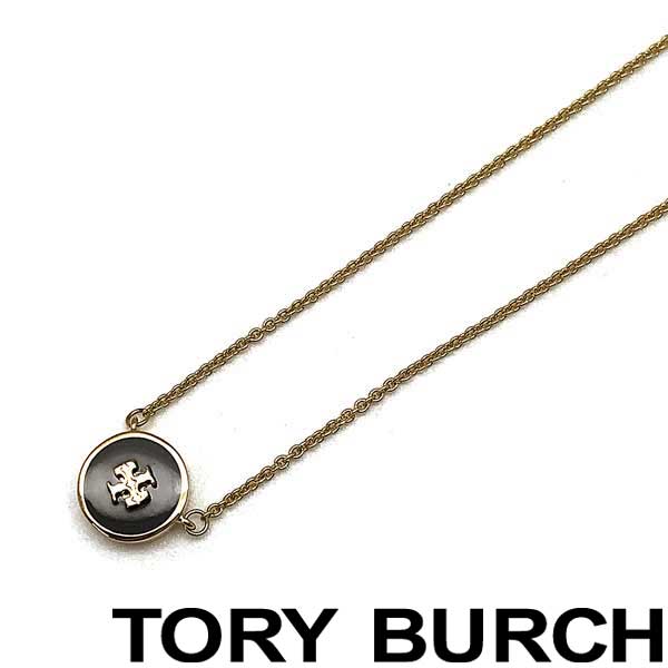 ペンダント TORY BURCH ネックレス トリーバーチ レディース キラ エナメル ペンダント ゴールド×ブラック 64936-720