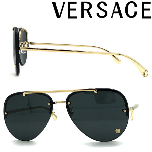 VERSACE サングラス ベルサーチ ヴェルサーチェ メンズ&レディース ブラック ティアドロップ ちょいワル ちょい悪 0VE-2231-1002-87 ブランド