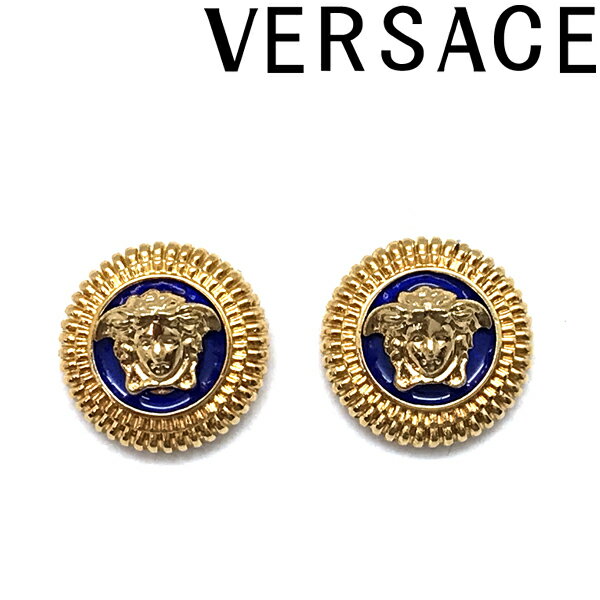 VERSACE ピアス ベルサーチ ヴェルサーチェ メンズ&レディース メドゥーサ ロゴ ゴールド×ブルー 1005333-1A00638-4J570 ブランド