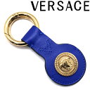 ヴェルサーチ VERSACE キーホルダー キーリング ベルサーチ ヴェルサーチェ メンズ&レディース メドゥーサ ロゴ ブルー×ゴールド 1006198-1A03190-1UC3V ブランド