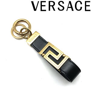 VERSACE キーホルダー ベルサーチ ヴェルサーチェ キーリング メンズ&レディース メドゥーサ ロゴ ブラック×ゴールド 1008834-1A05134-1B00V ブランド