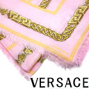 VERSACE スカーフ【在庫処分特価】 ベルサーチ ヴェルサーチェ メンズ&レディース チェーン ピンストライプ ピンク×イエロー 1001599-1A030...