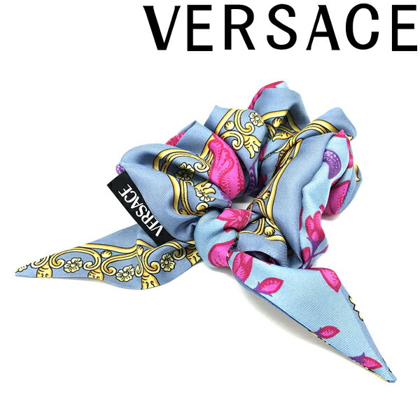 VERSACE ベルサーチ ヴェルサーチェ レディース シュシュ アシッド ブーケ シルク ライトブルー 1003722-1A03844-5V250 ブランド