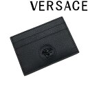 VERSACE カードケース ベルサーチ ヴェルサーチェ メンズ&レディース メドゥーサ 型押しレザー ブラック DP3I057-DVIT2T-K41NV ブランド