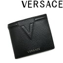 ヴェルサーチェ 財布（レディース） VERSACE 二つ折り財布 ベルサーチ ヴェルサーチェ メンズ&レディース 型押しレザー ブラック DPU6737-1A00593-1B00E ブランド