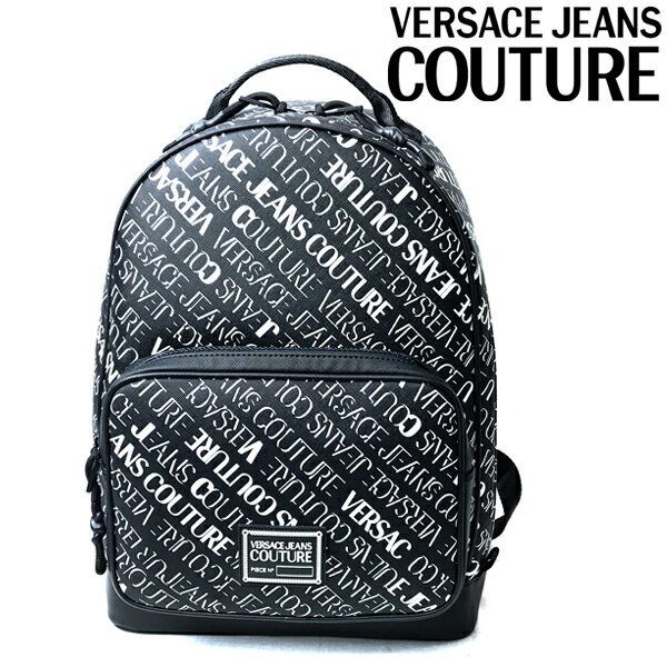 VERSACE JEANS COUTURE バッグ ベルサーチ ヴェルサーチェ ジーンズ クチュール メンズ レディース ロゴ バックパック リュック ブラック 73YA4B40-ZS398-L01 ブランド