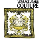 VERSACE JEANS COUTURE スカーフ ベルサーチ ヴェルサーチェ メンズ&レディース ロゴ シルク ホワイト 74HA7H01-ZG152-G03 ブランド ストール ショール