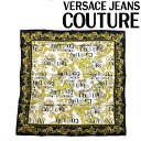 VERSACE JEANS COUTURE スカーフ ベルサーチ ヴェルサーチェ メンズ&レディース ロゴ バロッコプリント シルク ホワイト 74HA7H02-ZG151-G03 ブランド ストール ショール