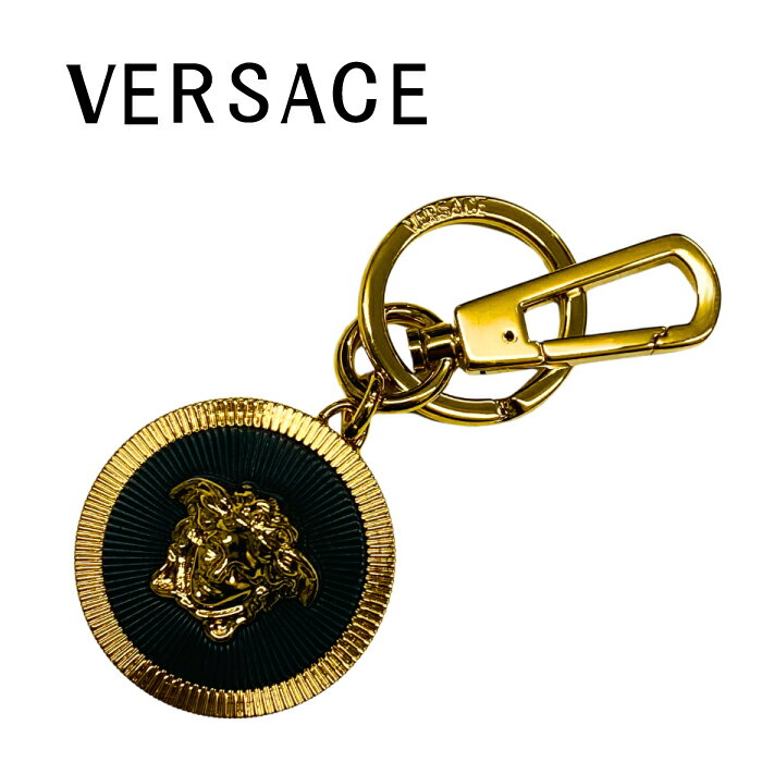 ヴェルサーチ VERSACE キーホルダー ベルサーチ ヴェルサーチェ メンズ&レディース メドゥーサ ビギー キーリング ゴールド×ブラック 1012258-1a08836-4p111 ブランド