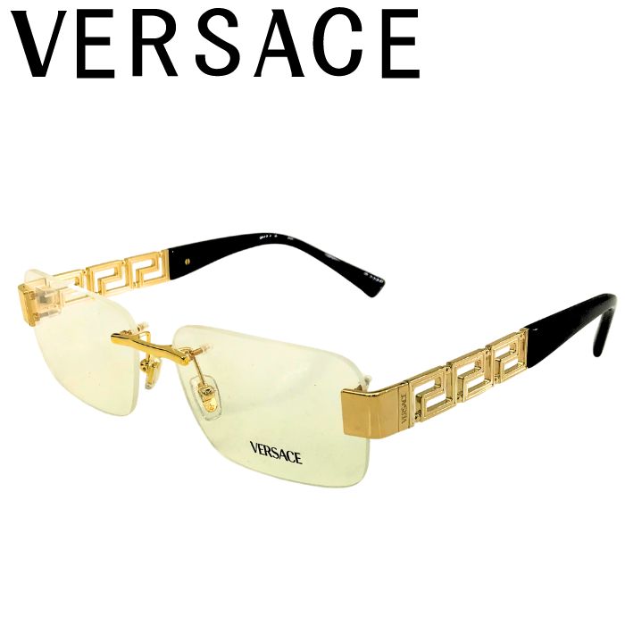 乐天商城 - VERSACE ヴェルサーチェ メガネ 眼鏡 めがね メガネフレーム ヴェルサーチ ベルサーチ ベルサーチェ ゴールド 0ve-1310-1002 ツーポイント フチなし 縁無し ブランド メンズ レディース 男性用 女性用 度付き 伊達 老眼鏡 カラーレンズ レンズ交換対応