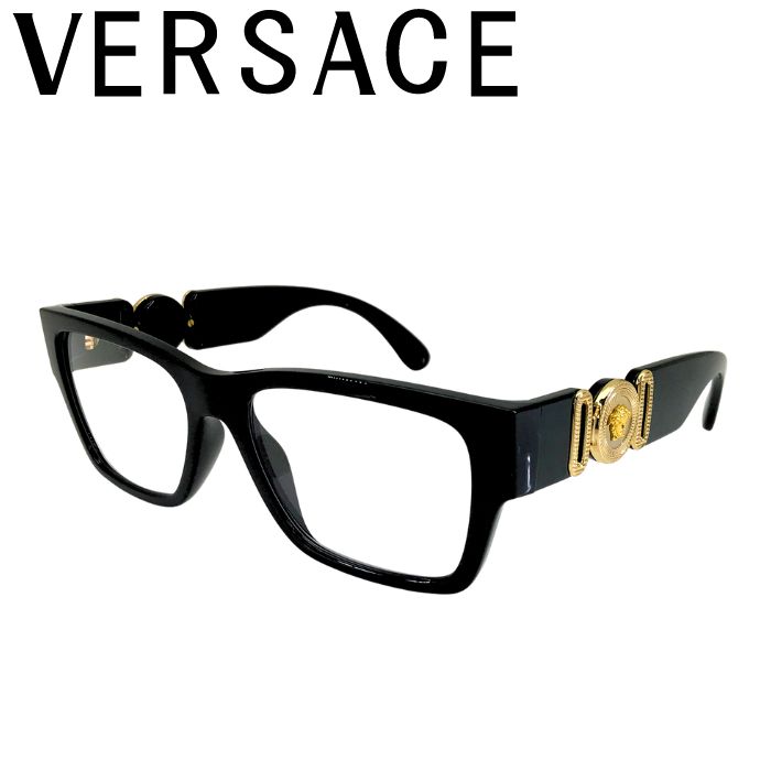 Alain Mikli - VERSACE ヴェルサーチェ メガネ 眼鏡 めがね メガネフレーム ヴェルサーチ ベルサーチ ベルサーチェ ブラック×ゴールド 0ve-3368U-GB1 ブランド メンズ レディース 男性用 女性用 度付き 伊達 老眼鏡 カラーレンズ レンズ交換対応