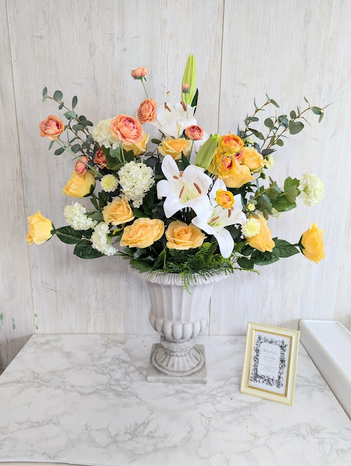 造花 大型アレンジ ギフト レストラン 展示場 イベント会場 結婚式場 新築お祝い 触媒加工品