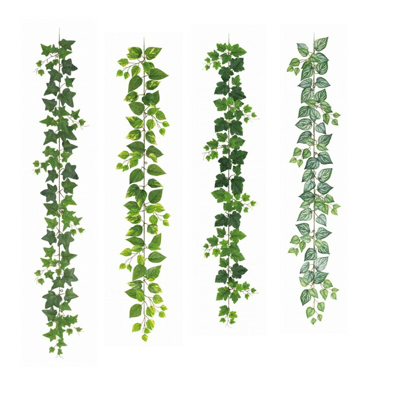 屋外使用グリーンガーランド　ツタ　Uvカット加工ガーランド　壁面緑化　　4アイテムよりお選び下さい　3本以上お買い上げ【送料無料】