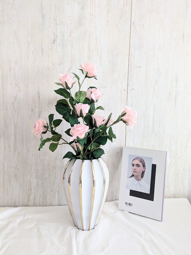 高品質シルクフラワー　　バラ3本組セット　花器は別売り