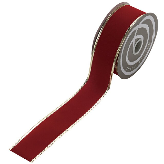 造花 S.U.ベルベット38mm リボン レッド 代引不可