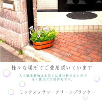 あれ?冬なのに満開?ミックスフラワーグリーンプランター【送料無料】【触媒加工品】【防菌・防カビ・抗ウイルス・消臭】【送料無料11800円】【幅50センチ】【野外対応】【送料無料】