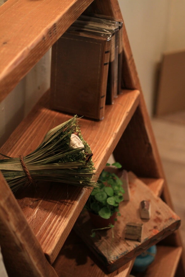 WOODPRO本店】OLD ASHIBA(足場板古材)ラダーシェルフ(はしご WOODPRO本店】OLD ASHIBA(足場板古材)ラダーシェルフ(はしご