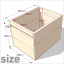 ◇オプションパーツ◇OLD ASHIBA（足場板古材）格子ラック300型奥行380mm用ボックス　無塗装幅290mm×奥行380mm×高さ285mm[受注生産] 【小型商品】
