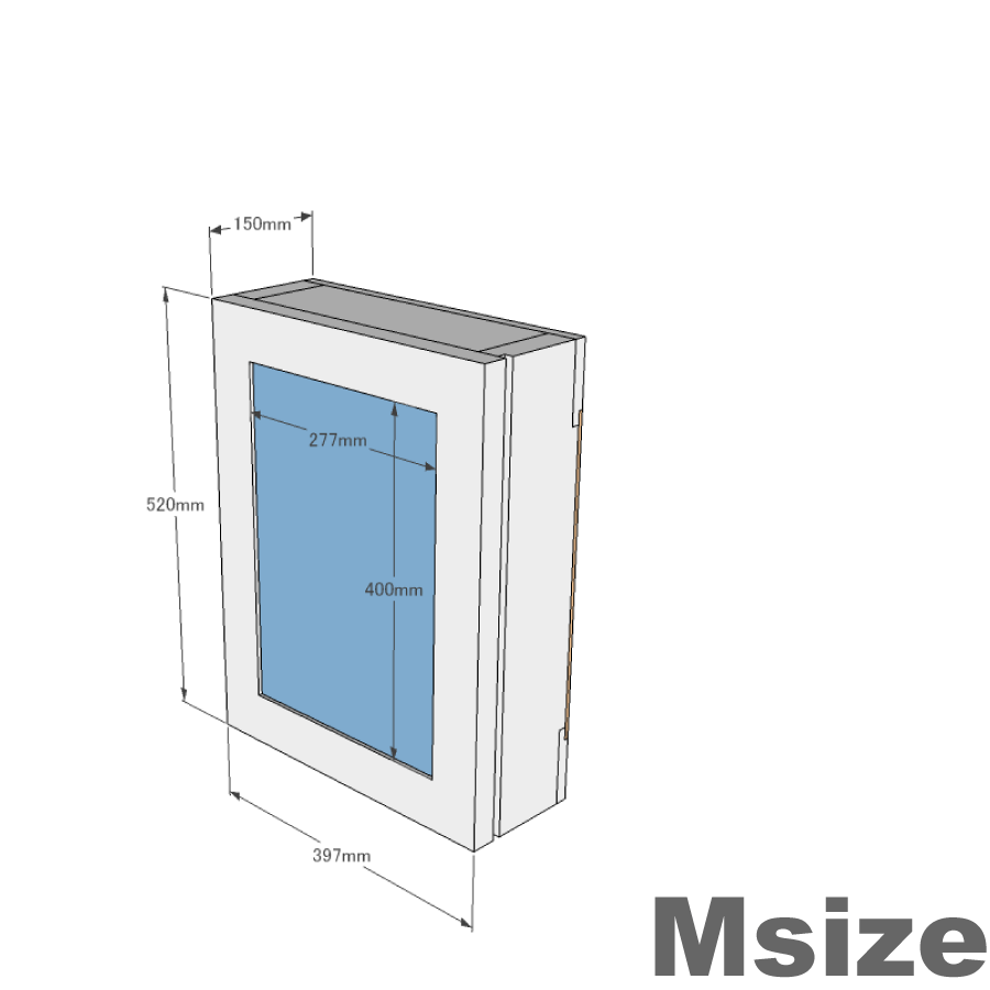 OLD ASHIBA（足場板古材） ミラーキャビネット　Mサイズ　無塗装幅397mm×高さ520mm×奥行150mm 洗面収納棚 洗面鏡 アンティーク風 鏡 壁掛け 木製 おしゃれ 洗面所 洗面台 ウォールミラー 国内生産【受注生産】 【小型商品】