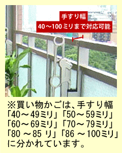 ステンレス製フェンス固定金具上部用-固定式/1個単品（金属手すり用：幅60mm〜69mmまで対応）[受注生産] 【小型商品】