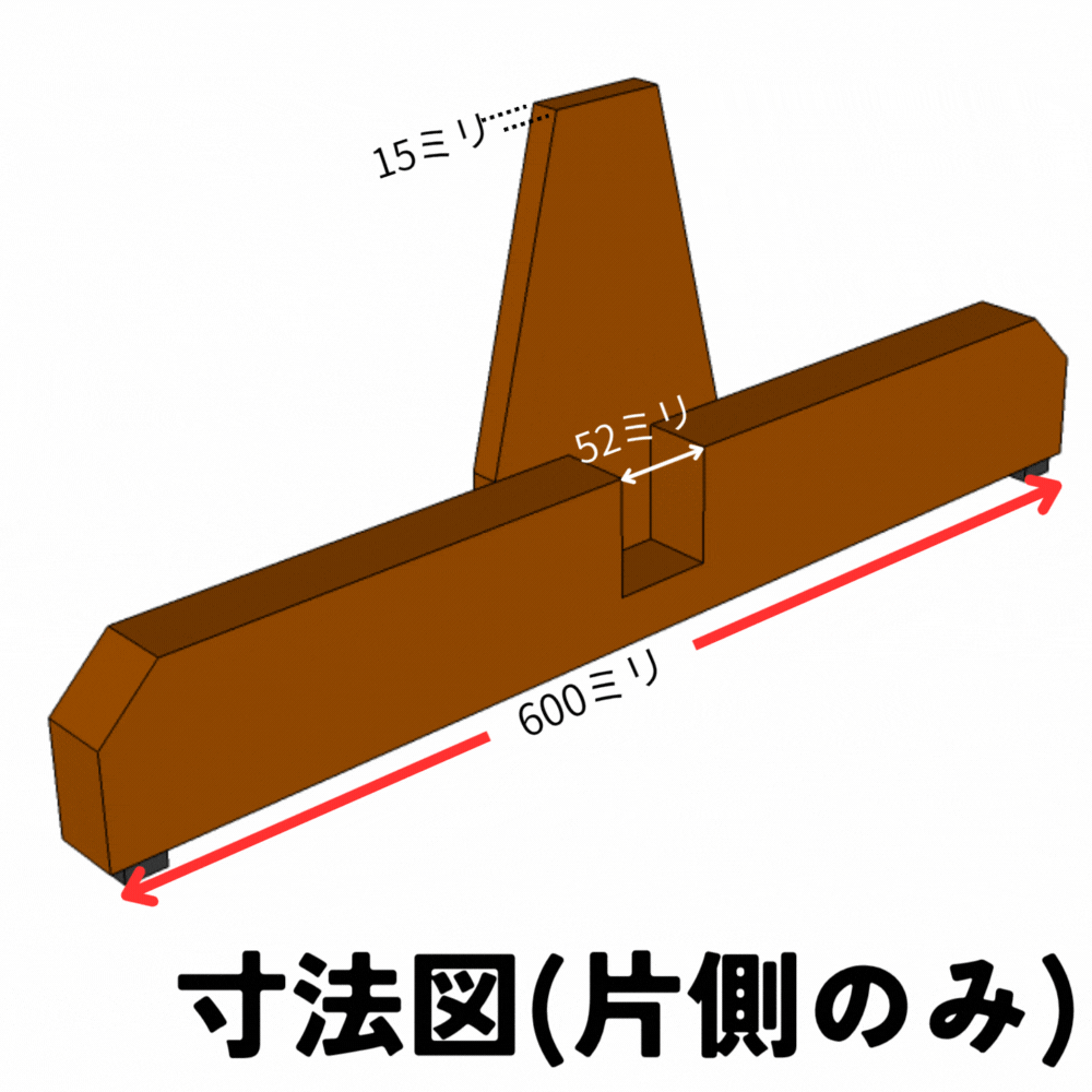 枠付きフェンス【4方枠】専用脚（2個入/1セット）◇国産杉ワイドタイプ（側面補強板付き）A型※取り付けフェンス目安：高さ1200ミリ〜[受注生産] 2